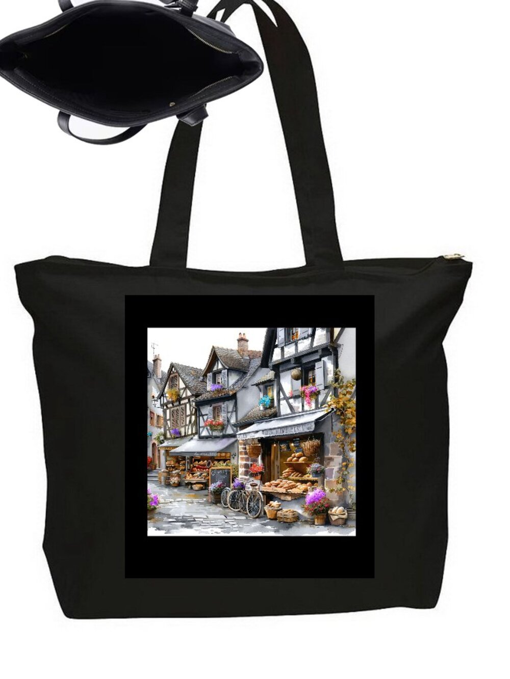 Cafe &  Bakery On the Streets Of Paris France 100% Heavy Canvas, Tote Bag